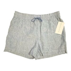 ATHLETA Retreat Linen Shorts Light Blue Size 14 Women NWT